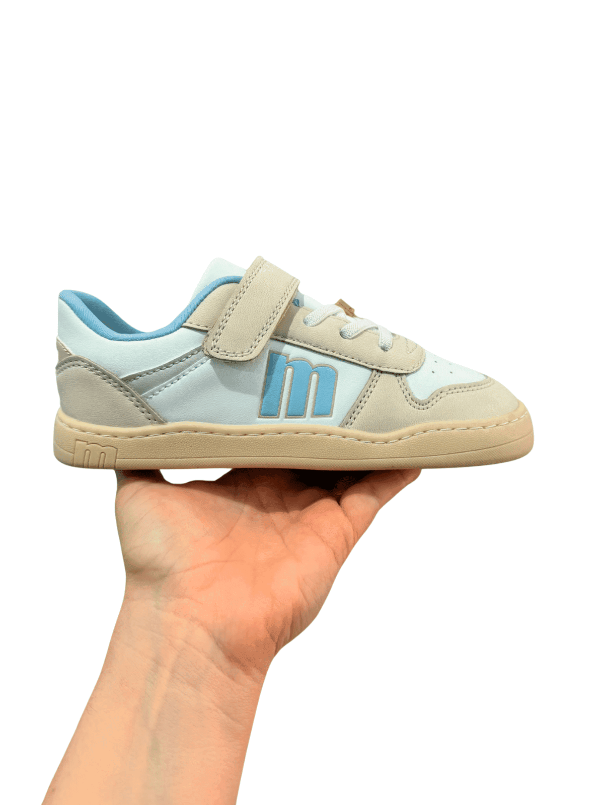 Zapatilla respetuosa Mustang azul claro y gris